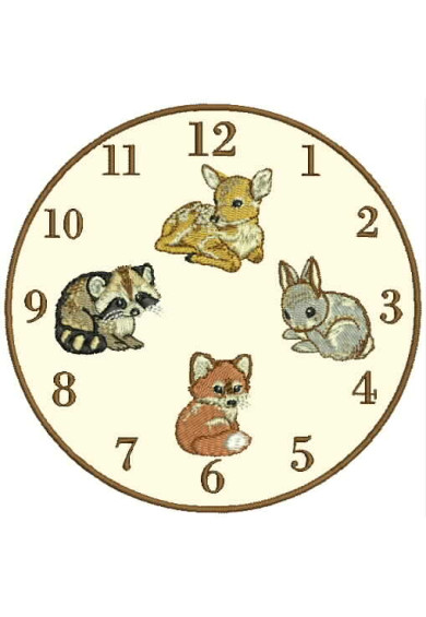 Set489 - Animal clock face (2 sizes)